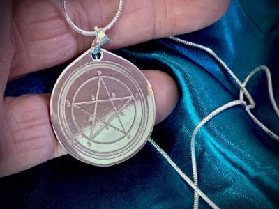 1st Pentacle of Mercury for Calling Spirits 30mm Sterling Silver Talisman